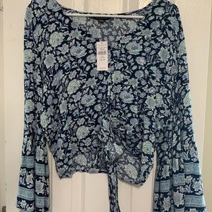 American Eagle Tie-Front Shirt